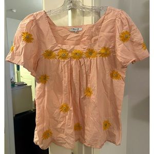 Madewell embroidered peasant blouse